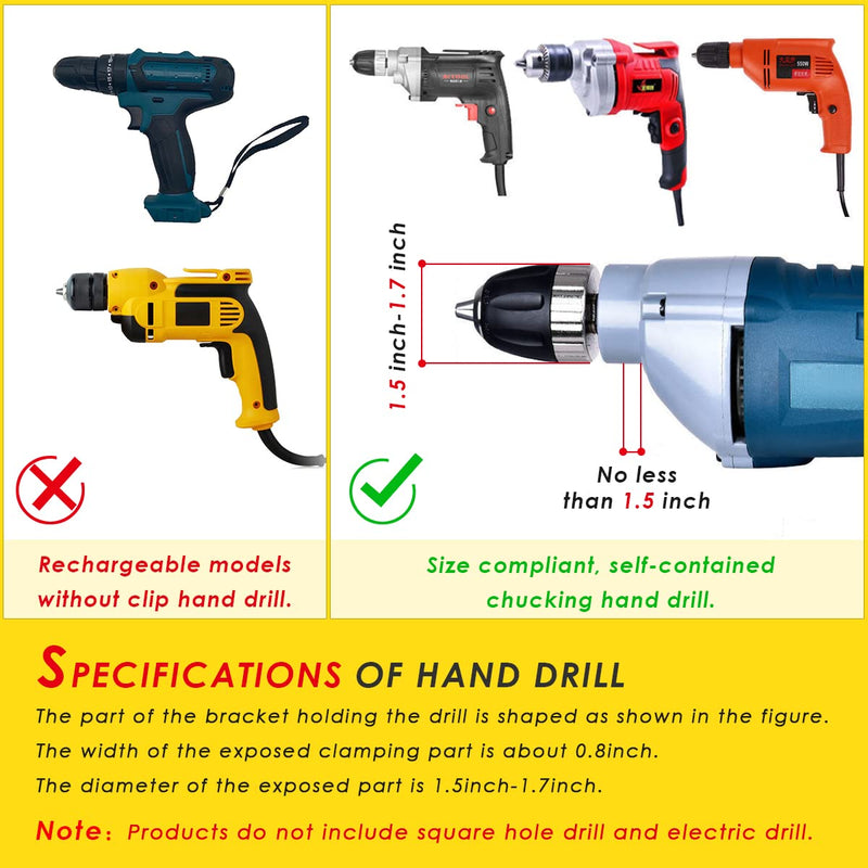 [Australia - AusPower] - Square Hole Drill Bit Adapter for Easy Installation and Disassembly - Mortising Attachment for Drill Press, Mortise Machine, Power Tool Accessory for Drill Machines 