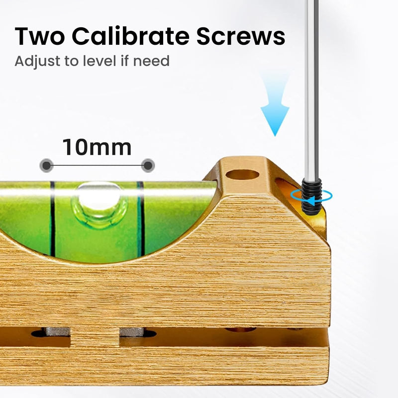 [Australia - AusPower] - Scope Leveling Kit, Professional Scope Level Universal Scope Mounting Kit with Magnetic 2 Universal Level Bubbles, Scope Leveling Tool for Equipment Frame Maintenance Gold 