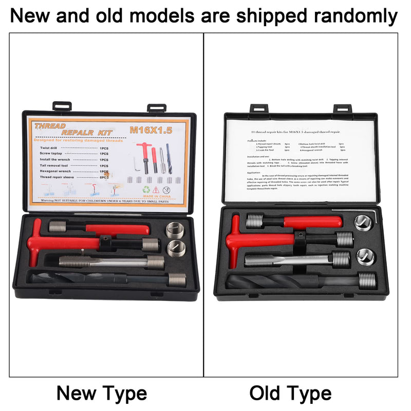 [Australia - AusPower] - 11Pcs M16x1.5 Thread Repair Kit Stainless Steel Drill Helicoil Repair Kit Threaded Reply Tool Kit 