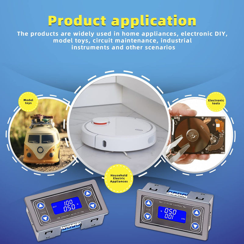 [Australia - AusPower] - Adjustable Signal Generator,PWM Pulse Frequency Duty Cycle Rectangular Wave Square Wave Signal Generator DC 3.3-35V 5-30mA LCD Display Module 3.3V-35V Adjustable 