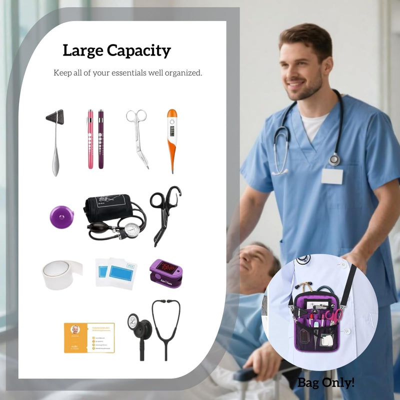 [Australia - AusPower] - Nursing Fanny Pack,Nurse Waist Bag,Medical Organizer Belt Adjustable Waist Strap/Multi Compartment Suitable for Stethoscopes,Bandage,Scissors and Other Supplies(Gray） Grey 