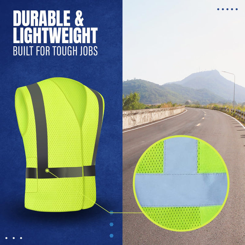 NYOrtho High Reflective Vest - Construction Vest - Universal Fit - ANSI/ISEA Class 2 - Sweat-Free With Reflective Material 32-44 Mesh 6