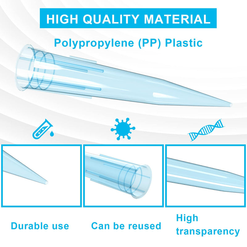 [Australia - AusPower] - ONiLAB Pipette Tips 1000 UL/ 1mL 500 PCS Clear Blue Laboratory Universal Plastic Liquid Pipettor Tips Polypropylene (PP) Autoclavable 1mL(500PCS) 