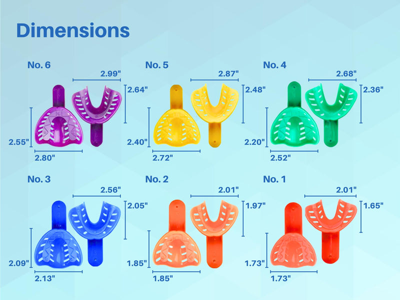 [Australia - AusPower] - Dental Impression Tray 12PCS 6 Sizes for Adult/Children, Plastic Materials Teeth Holder Dental Central Supply for Oral Tools by Artman Instruments 
