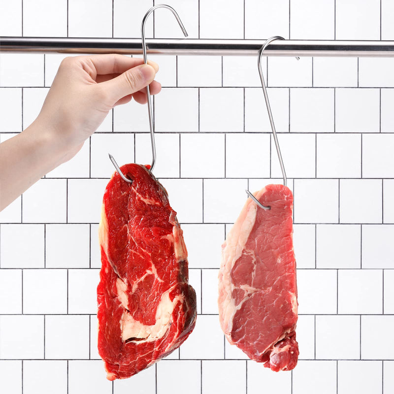 [Australia - AusPower] - 24 Pcs Meat Hooks, 5 Inch Butcher Hooks Stainless Steel, S Shaped Smoking Meat Processing Hooks for Hanging Chicken, Pork, Beef, Sausage, Mutton, Hunting Smoking Ribs, Drying BBQ (3MM Diameter) 24 Pcs 5 Inch(3mm) 