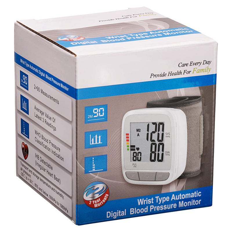 [Australia - AusPower] - Novamedic Digital Blood Pressure Monitor, Accurate BP Machine with Adjustable Wrist Cuff & Large LCD Display, Automatic 90x2 Reading Memory, for Home Use and Medical Supplies, Batteries Included. 