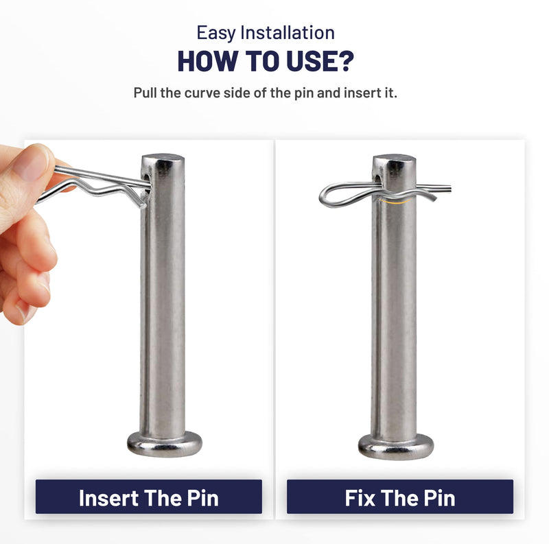 [Australia - AusPower] - Cotter Pins 50 Pcs r pins - Sturdy & Durable Alloy Steel - R- Shaped Heavy Duty Cotter Pin Assortment Kit in 6 Different Sizes - Perfect for Mechanics, Lawn Mowers, & RV Owners 