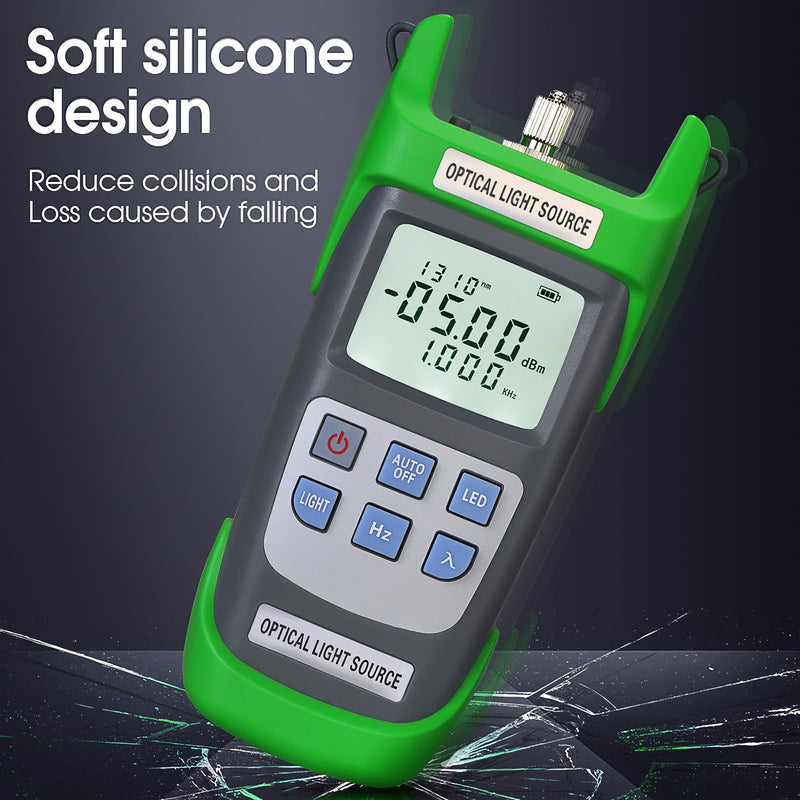 [Australia - AusPower] - A-D1315 Optical Light Source, Optical Fiber Tester Single Mode Dual Wavelength 1310nm 1550nm 270Hz 1000Hz 2000Hz SC/FC/ST/LC Interface Fiber Optic Light Source with LED Lighting with LC Adapter 