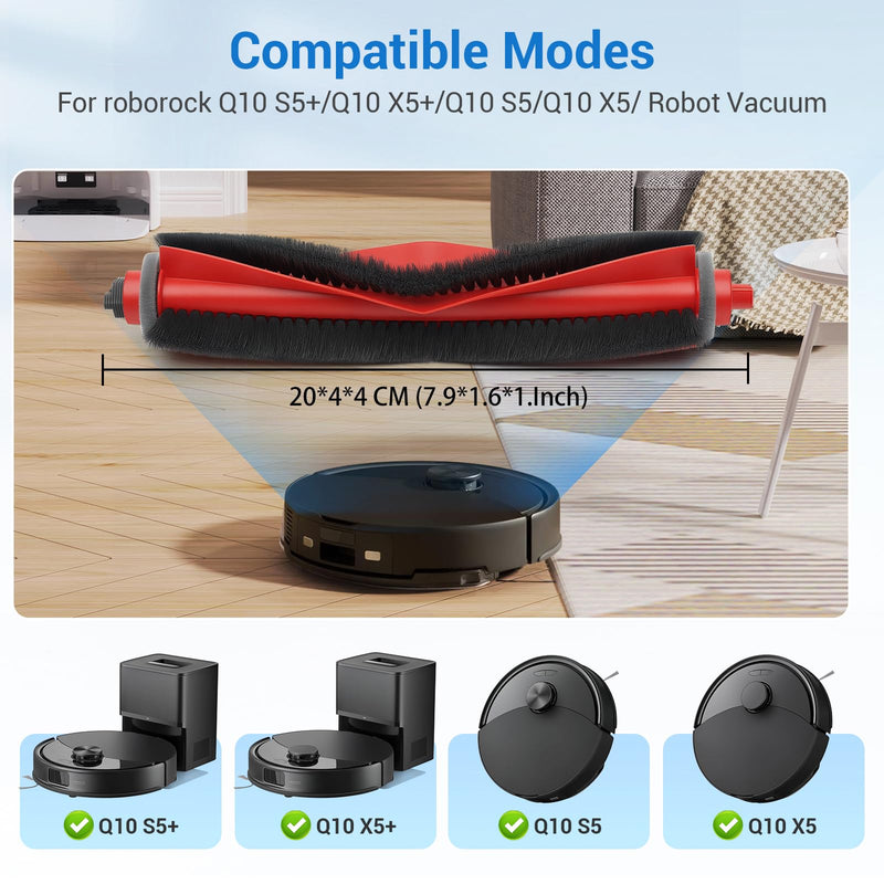 26 Pack Replacement Accessories Parts for Roborock Q10 S5/Q10 S5+/Q10 X5/Q10 X5+ Robot Vacuum Part with 2 Roller Brush,4 Mop,4 HEAP,6 Mop,6 Dust Bag,6 Side Brushes,1 Screwdriver,1 Clean Brush Robot Vacuum Replacement Parts