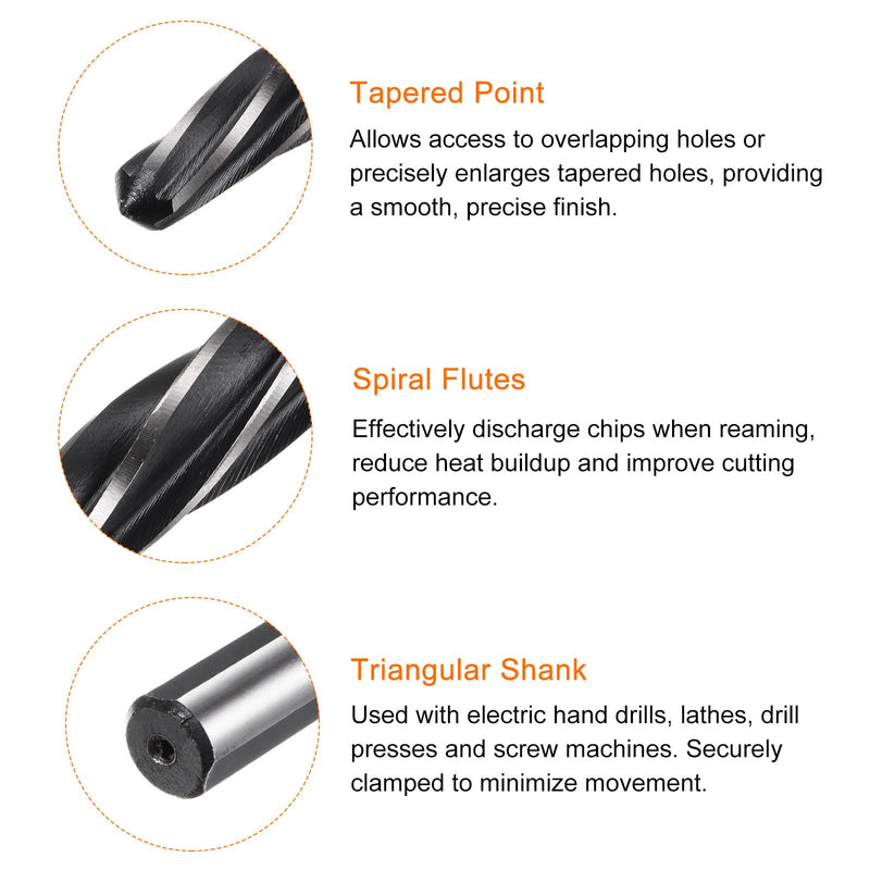 [Australia - AusPower] - QUARKZMAN Conical Reamer 19 mm, M2 HSS Spiral Groove Bridge Reamer with 1/2 Inch Shank for Reaming Metal Alloys, Aluminium, Wood and Plastic Holes 3/4" x 1/2" 
