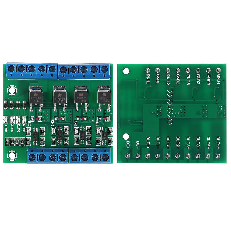 [Australia - AusPower] - 3pcs 4-Channel PLC Amplifier Circuit Board MOS FET PWM 3-20V to 3.7-27VDC 10A Driver Module 