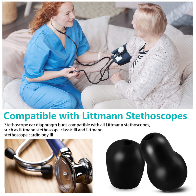 [Australia - AusPower] - Stethoscope Ear Tips Replacement for Littmann Stethoscope Ear Diaphragm Plug, Small/Medium Stethoscope Ear Bud Pieces Fit for Littmann Stethoscope Cardiology IV Ear Cover Parts, 8 Pcs 