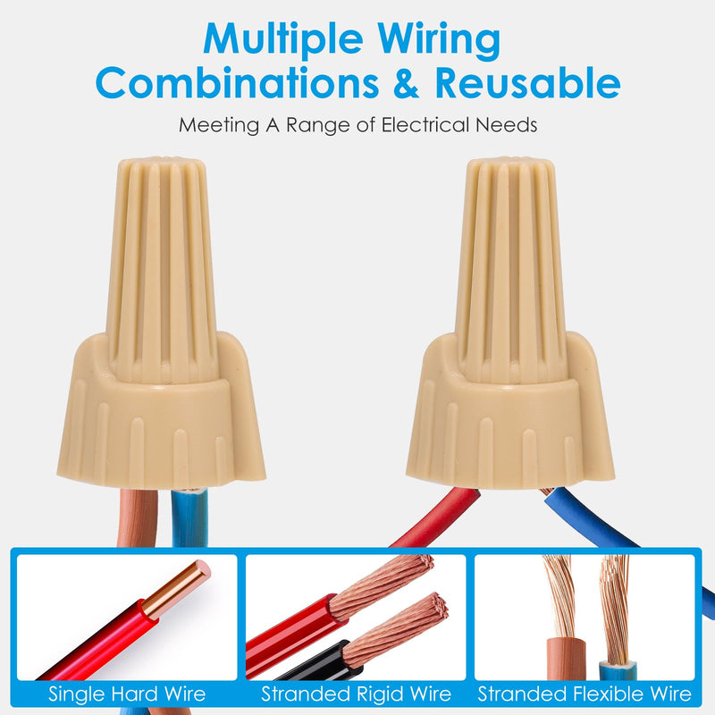 [Australia - AusPower] - 100 PCS Yellow Winged Wire Nuts 11 Gauge for AWG 18-10, Easy Twist-on Screw on Ribbed Cap for Quick Connection, Insulated Insertion Electrical Wire Nuts with Metal Spring (100, P11 Yellow) 100 