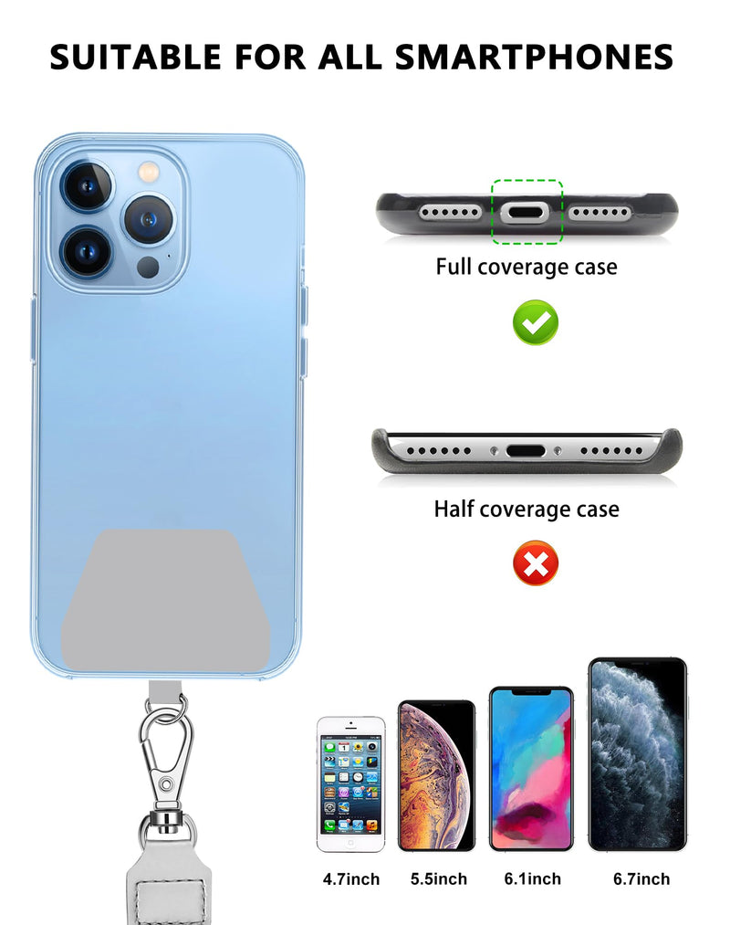 [Australia - AusPower] - SHANSHUI Phone Lanyard, 2 Pack Phone Lanyard Strap 2X Durable Tether Tab Universal Nylon Phone Neck Phone Charm Crossbody Lanyard for Cell Phone Fit All Smartphones (Black, Grey) 2 Tabs X Black Gray 