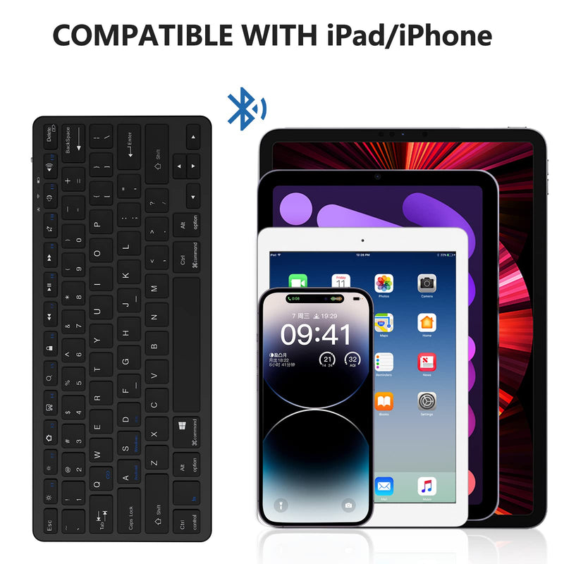 [Australia - AusPower] - TaIYanG Bluetooth Keyboard for iPad Wireless Keyboard Compatible iPad 10th/iPad 10.2(9th/8th/7th Generation),iPad Air 5th/4th, iPad Pro 11/12.9, iPad 9.7, iPad Mini and All Bluetooth Devices (Black) Black 