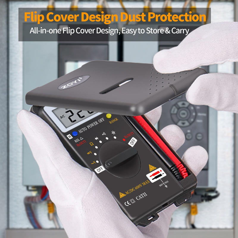 [Australia - AusPower] - ZOYI 921 Digital Multimeter Card Tester with Auto-ranging 4000 Count, AC/DC Voltage, Frequency, Resistance, and Continuity for Beginners 