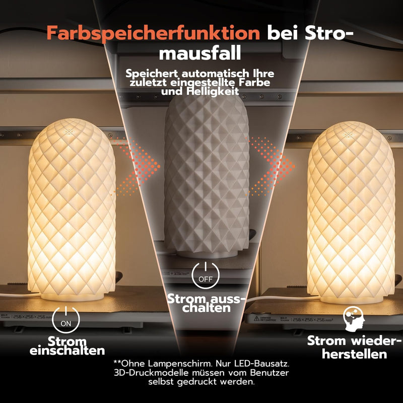 6 pieces RGB LED lamp kits 001 for Bambu lab A1 mini/A1 MH001 | Makerworld 3D-gedruckt, Farbspeicherung bei Stromausfall, Fernbedienung, Dimmfunktion, DIY-Hardware-Modell-Ersatzteile 6