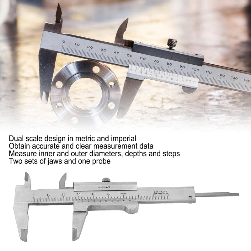 [Australia - AusPower] - Vernier Caliper, Stainless Steel High Accuracy Small Portable Measuring Tool 0‑50mm for Jewelry Coins, High Precision Caliper, Durable Slide Caliper Measuring Tool 