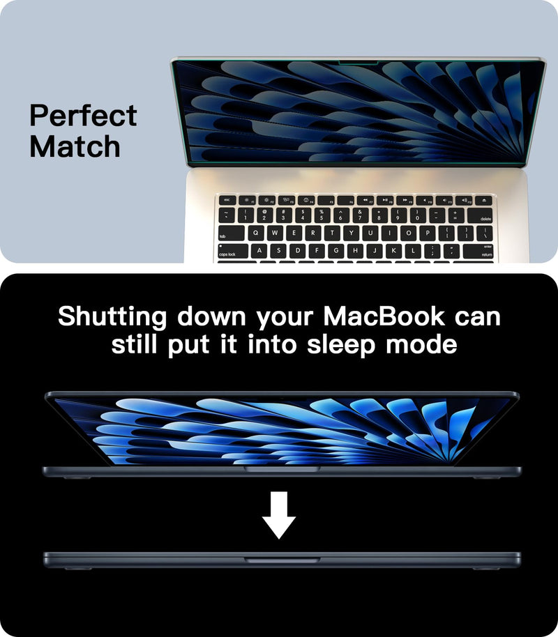 [Australia - AusPower] - PYS Magnetic Privacy Screen for MacBook Air 15.3 Inch (2023-2024, M2 M3 Chip) - Removable Anti-Glare Protector with Camera Cover Slide and Anti-Blue Light Filter MacBook Air 15 Inch (2024-2023,M2/M3) 
