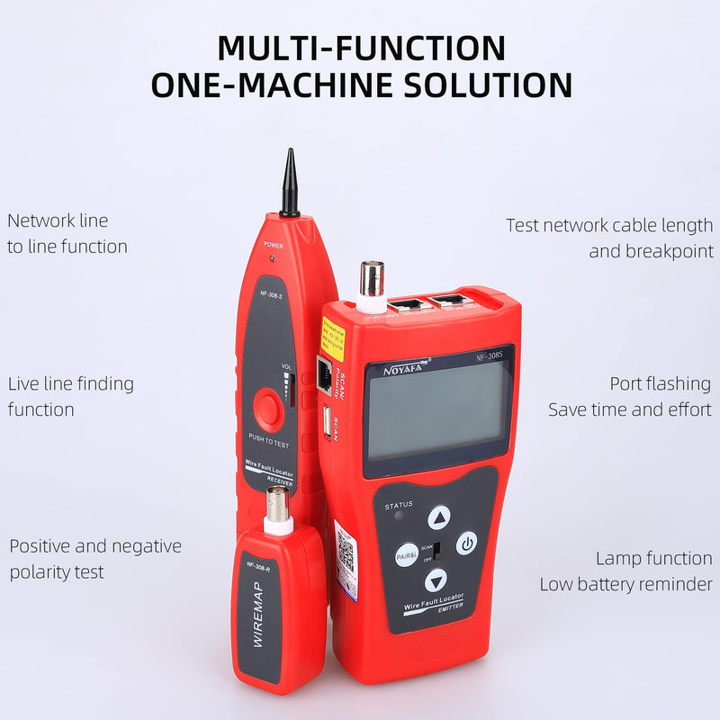 [Australia - AusPower] - Tekit NF-308 Multipurpose Network Cable Tester Hunting Wire Sorting and Cable Length Test 5e 6e Cable Coaxial Rj45 Open Jumper Wire by Tekit 