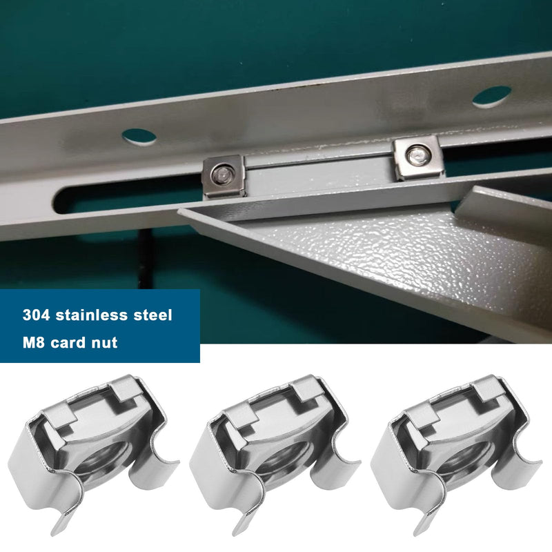 [Australia - AusPower] - 20pcs M8 Cage Nuts 304 Stainless Steel Nuts Assembly Kit for Network Cabinets Server Cabinets Electronics Casings Racks Silver M8 *1.25mm 