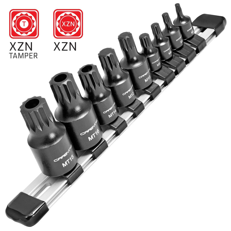 CARBYNE 9-Piece Triple Square Impact Socket Set, XZN Spline Bit, CrMo Steel, Manganese Phosphate Coating, Metric M4 to M18, 1/4 in. 3/8 in. and 1/2 in. Drive