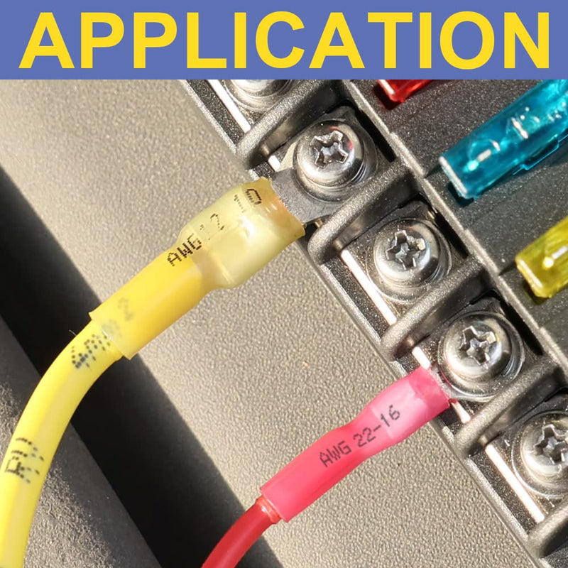 [Australia - AusPower] - haisstronica 100pcs #10 Blue Marine Grade Heat Shrink Ring Connectors,16-14 Gauge Tinned Red Copper 0.7mm Ring Terminals Connectors,Brazed-Seam Insulated Electrical Crimp Wire Terminals Ring #10 100 