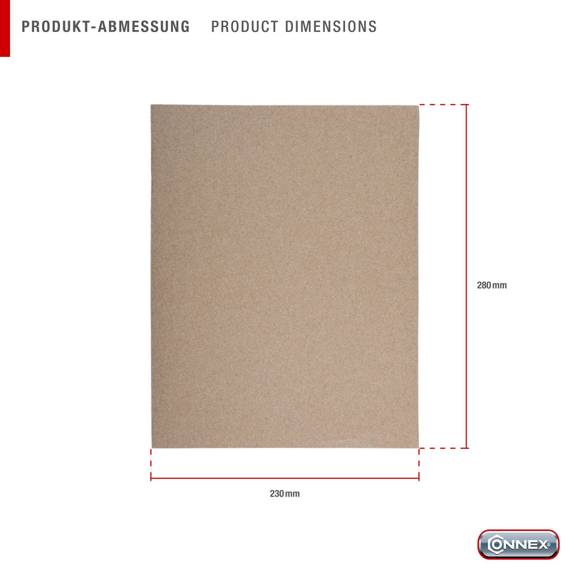 Connex Flint Sandpaper Set - 10 Pieces - With Flint Coating - Suitable | Various Grits K60, K80, K120, K220 - Suitable for Wood and Painted Surfaces - Sanding Sheets Flint (wood and lacquered surfaces)