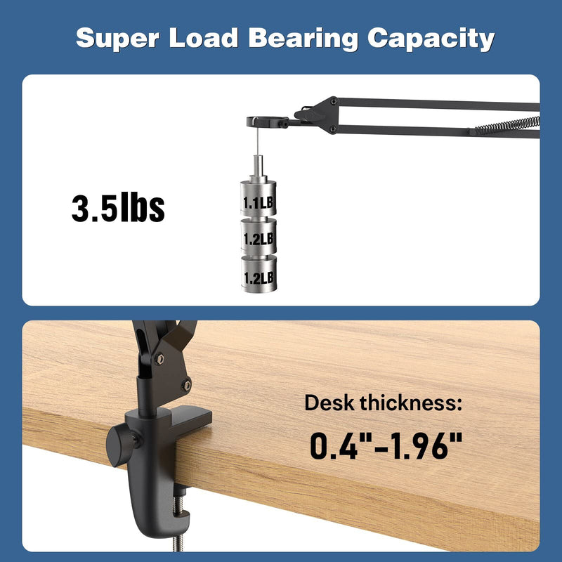 Hayve Microscope Arm Stand，Adjustable Metal Bracket with Clamp and Grommet Base，Coin Microscope Mount ，Compatible with Model DM4 DM9 MS1 MS3& Most 4.3'',7'' Digital Microscopes (1.37inch(for DM9-H)) 1.37inch(For DM9-H)