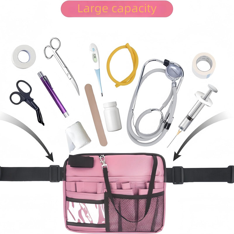 [Australia - AusPower] - Nurse Fanny Pack,Medical Waist Bag Medical Gear Pockets Storage for Stethoscopes,Utility Waist Storage Bag,Adjustable Waist Strap，Bandage Scissors and Other Medical Supplies（Black） Black 