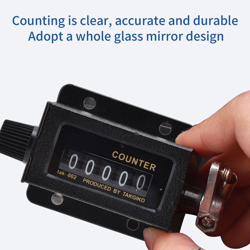 [Australia - AusPower] - Bale Counter,5 Digit Mechanical Counter,Rotary Knob Resettable Counter Black with Spring for Machine for Industry for Printing 