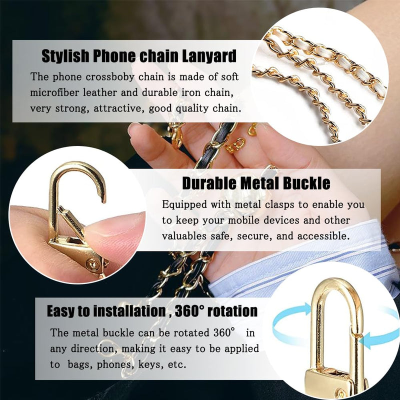 [Australia - AusPower] - 2Pcs Phone Crossbody Lanyard and Wrist Phone Strap,Universal Cell Phone Lanyard Strap Phone Chain with 2×Tether Tab B 