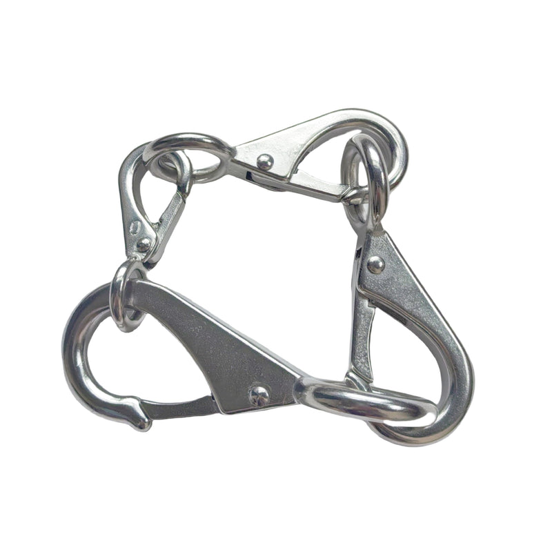 [Australia - AusPower] - Round Eye Quick Snap, Stainless Steel 316 Spring Loaded Fixed Eye Hook Marine Spreader Fitting (4, 0# L=56mm) 4 