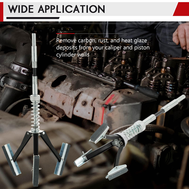 [Australia - AusPower] - DASBET 2PCS Engine Brake Cylinder Hone | Engine Cylinder Hone Tool Adjustable Deglazer 1" to 2-3/4" and 1-1/4" to 3-1/2" Diameter with Extra 6-Piece Stones 220 Grit 1-1/8" and 2" 