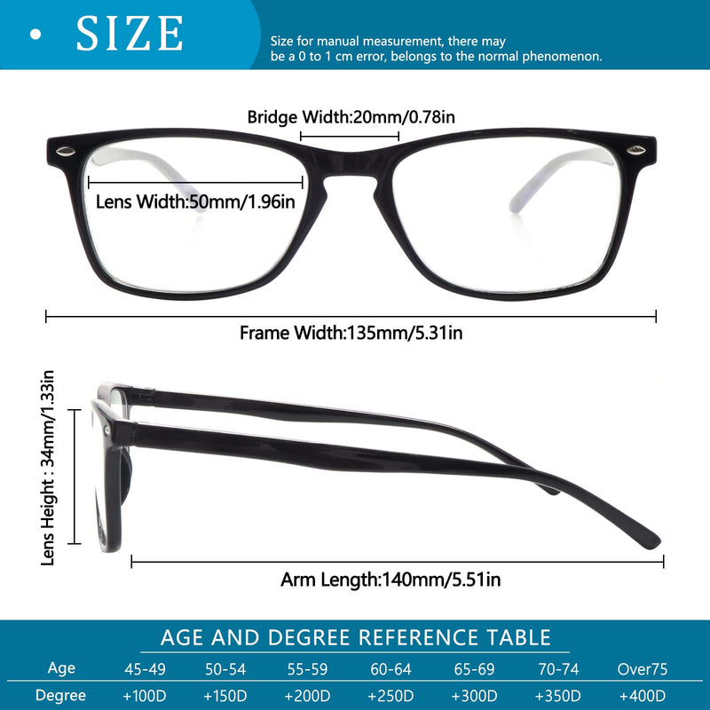 [Australia - AusPower] - 6 Pack Reading Glasses for Women Men, Spring Hinge Eyeglasses Blue Light Blocking Anti Eyestrain Computer Readers 6 Mix C1 1.5 x 