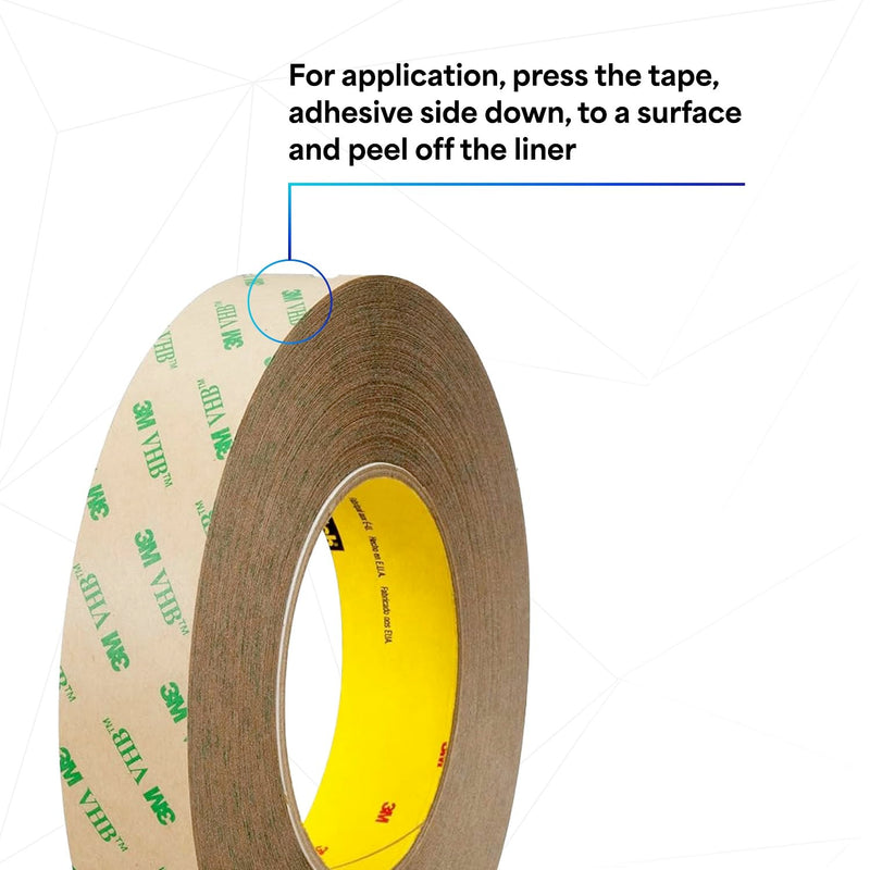 3M 468MP Adhesive Transfer Tape, 0.5" Width x 5yd Length (1 roll)