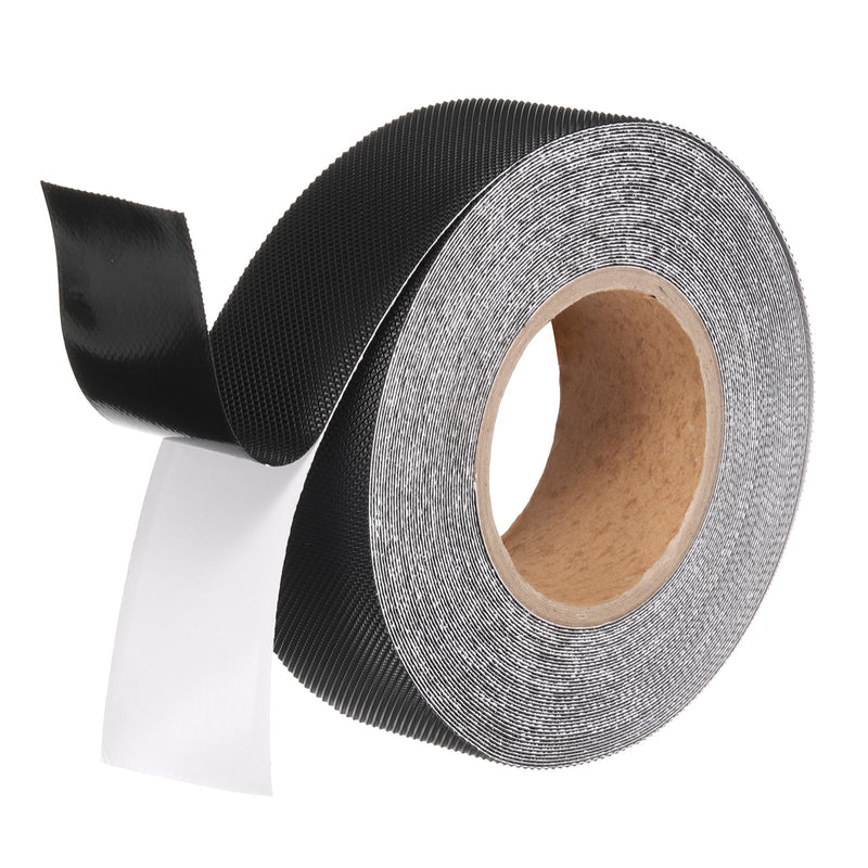 uxcell Rubber Grip Tape, 2" x 49.2 Ft PEVA Non-Slip Tape Diamond Textured Adhesive Grip Tape for Outdoor/Indoor Steps, Stairs, Traction Tread Stair, Bathroom (Black) 15m/49.2 Ft Black