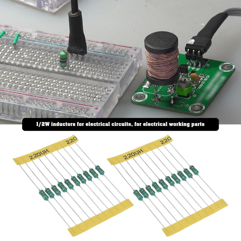 200-Piece Inductor Assortment Set 1 UH - 4.7 MH 1/2 W Inline Inductor Colour Ring Inductance Assortment 10x20 Specifications in Plastic Boxes for Electrical Circuit Devices