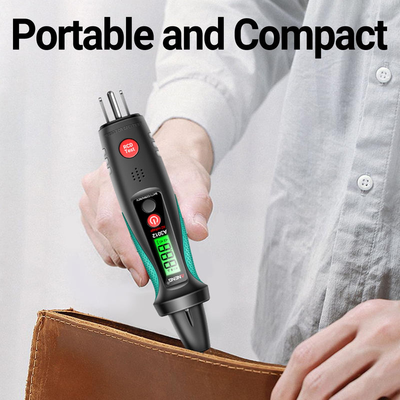 [Australia - AusPower] - ANENG Non Contact Voltage Tester&Outlet Tester Receptacle Detector with Voltage LCD Display,Power Socket Checker Automatic Circuit Tester Polarity Voltage Test Wall Plug Electrical Tools A3012 Tester 