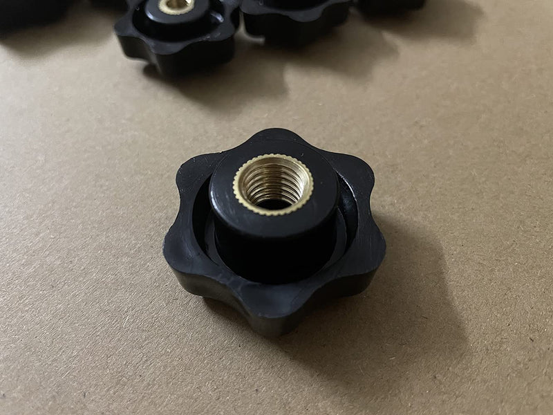 [Australia - AusPower] - 10 Pcs M5 Head Diameter 32mm Black Plastic Star Shape Head Female Thread Clamping Knob Shape Hand Knobs Nuts Grip Through Hole Nut Handle Machine Tool M5x32mm(10Pcs) 