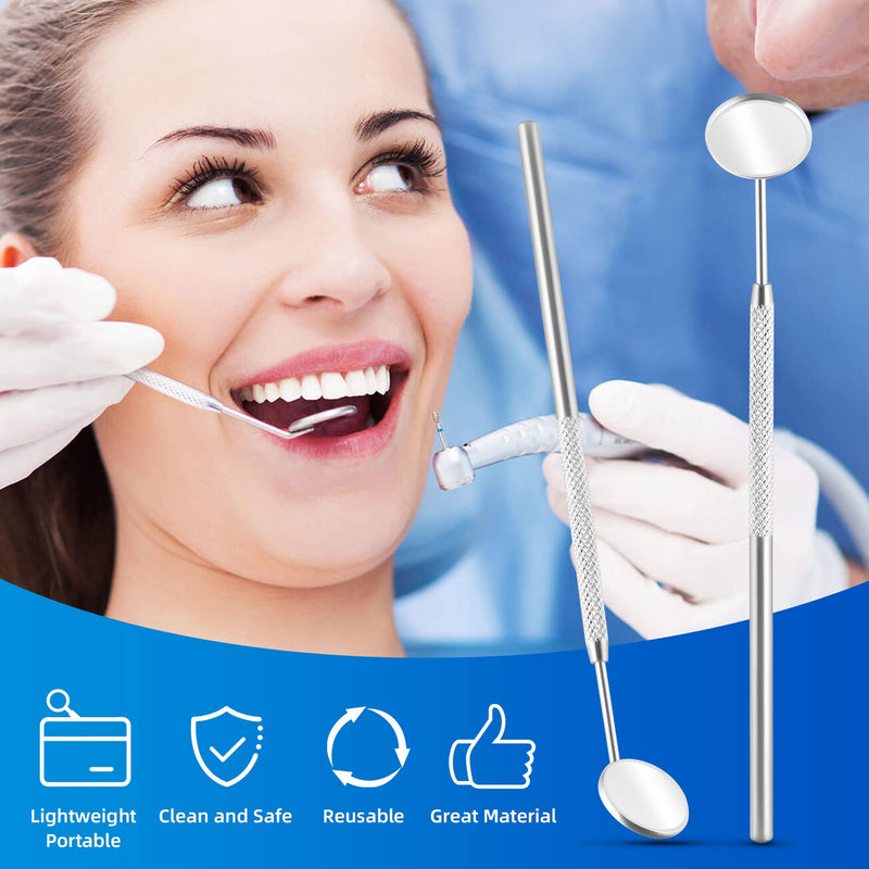 [Australia - AusPower] - Annhua Dental Inspection Mirror Stainless Steel Anti-Fog Mouth Mirror Tool, Inspection Reflector Instrument Tools Curved Dental Mirror for Oral Care Tool and Makeup Mini Mirror 