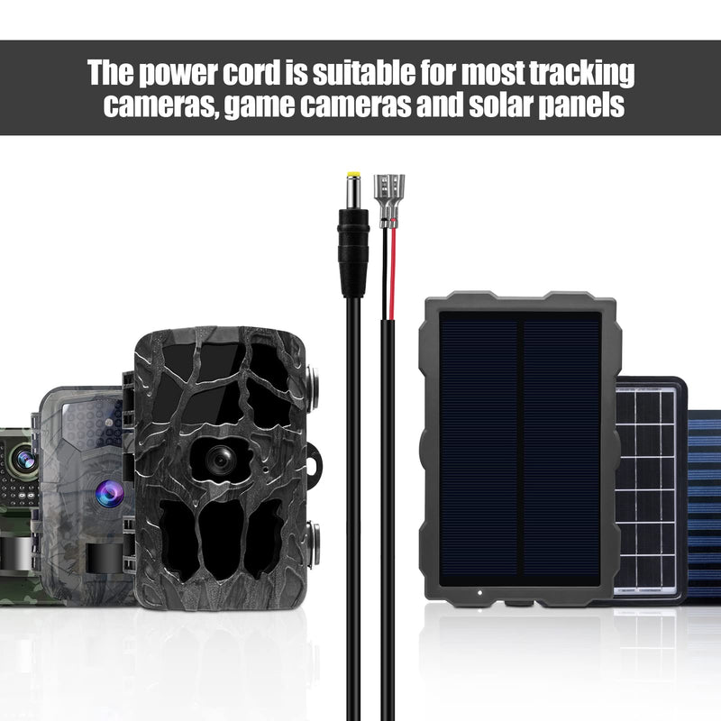 [Australia - AusPower] - Trail Camera Battery Power Cable Chew Proof Compatible with Tactacam Reveal X XB SK,Wise Eye,Spartan Gocam,Covert Cameras,Snyper Cameras,Etc. 4.0x1.7mm DC Plug, 79" 4.0x1.7 mm End-Spade Connector 