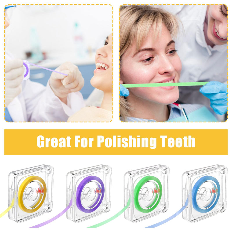 [Australia - AusPower] - 4 Rolls Tooth File 4mm x 6m, Dental Polishing Strips, Dental Tools, Tooth Polisher in Between Teeth Stain Remover, Teeth Polishing Kit, Dental Tape for Teeth, Dental Sanding Strips for Teeth Polish 