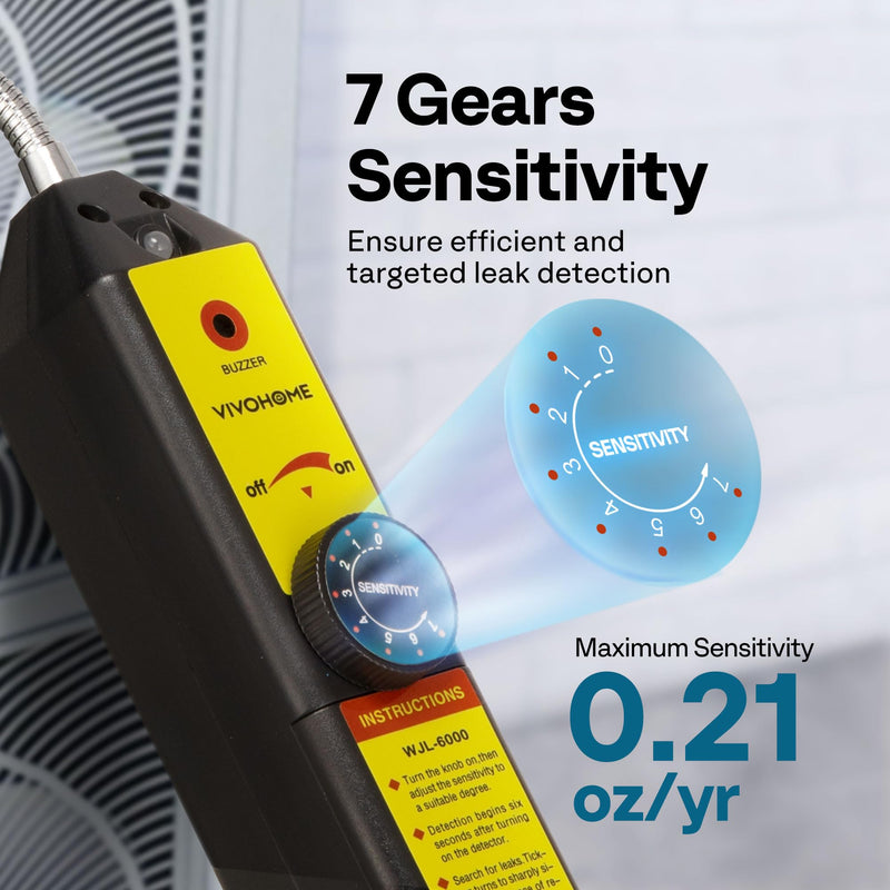 VIVOHOME HVAC Refrigerant Freon Leak Detector with LED Light, AC Sniffer Leak Detector for R134a R410a R1234yf CFCs HCFCs HFCs HFOs