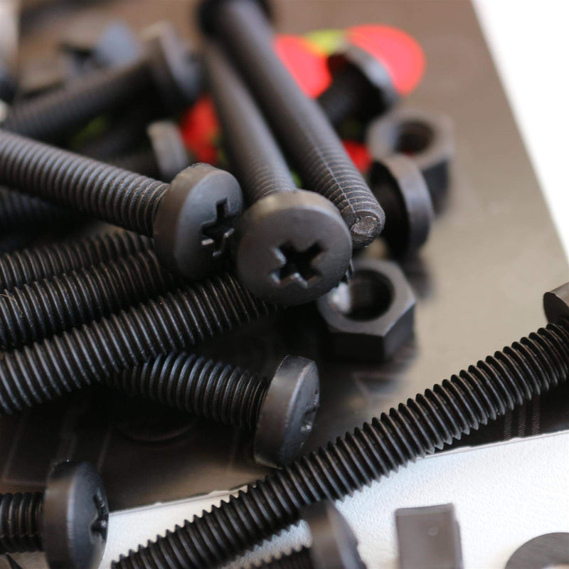 [Australia - AusPower] - 20 x Black Pan Head Screws Polypropylene (PP) Plastic Nuts and Bolts, Washers, M5 x 40mm, Anti-Corrosion, Chemical Resistant, (13/64 x 1 37/64 in) 