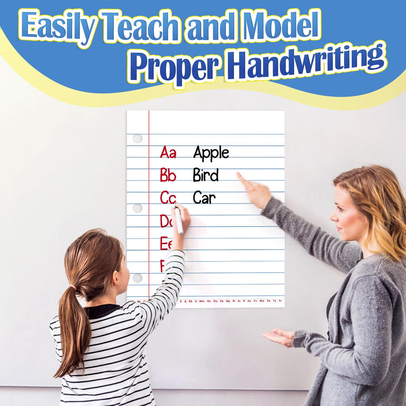 [Australia - AusPower] - Giant Magnetic Notebook Paper,Dry Erase Handwriting Lined Paper for Classroom Whiteboard Accessories, Chart Paper Teacher Must Have Homeschool Teaching Supplies,Teacher Essential,17" x 21.5" 