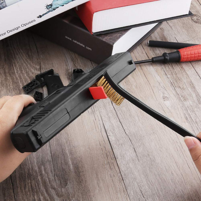 [Australia - AusPower] - Accmor Gun Cleaning Brushes, 9 Packs Double-Ended Gun Cleaner Kits 7 Inch Bronze All Purpose Gun Cleaning Brush Tool with Plastic Handle for Cleaning Welding Slag and Rust 9 Nylon White 