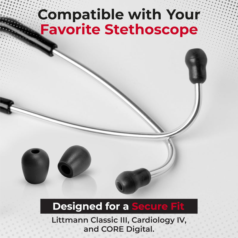 [Australia - AusPower] - Stethoscope Replacement Ear Tips, Ear Pieces - Compatible with Littmann Stethoscope Classic 3, Cardiology 3 & Cardiology 4, Classic III, Cardiology III & IV 