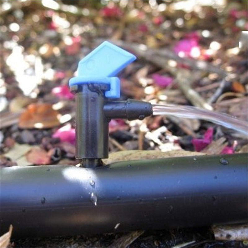 [Australia - AusPower] - Lxcom Lighting 100 Pack 2 GPH Flag Dripper Emitter Drip Emitters 8L/H Irrigation Emitter Sprinkler Drippers System Parts Connect 4mm/7mm Hose for Lawn Vegetables Garden (Blue) 