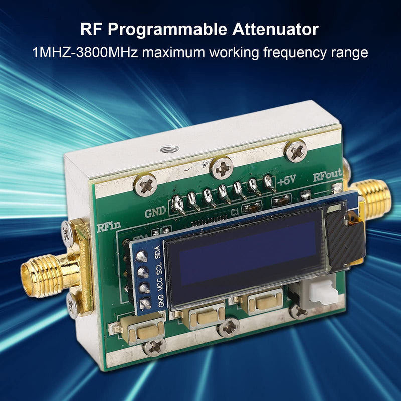[Australia - AusPower] - 1?3800MHz RF Attenuator Digital RF Attenuator Variable RF Attenuator 0?31dB Adjustable 1dB Step Back CNC Shell PC Controllable 5V 